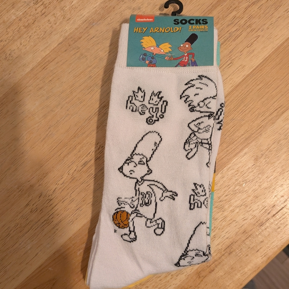 Nickelodeon Aqua Blue Crew Socks with Yellow Accents